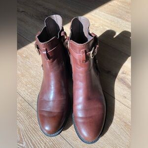 Ecco Women's Brown Leather Ankle Boots Eu 40 Us 9.